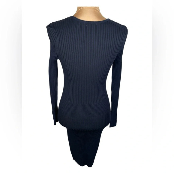 Cache Long Sleeve Blue Bodycon Dress Small - Picture 2 of 8